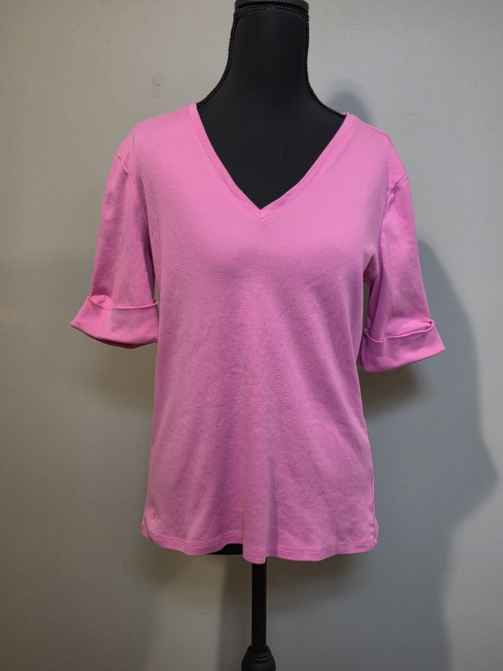 Lauren Ralph Lauren Pink V-Neck Short Sleeve Tee